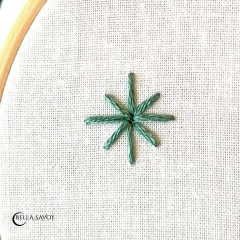 star stitch in green