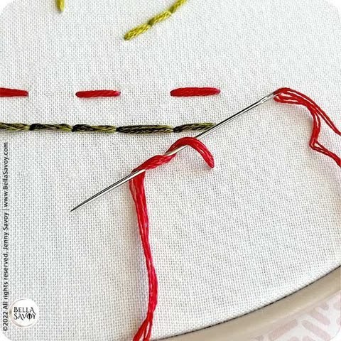 red thread wrapped around a needle