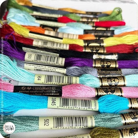 colorful embroidery threads