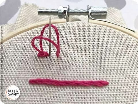 needle coming up through split thread