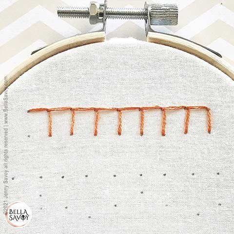 one row of blanket stitches