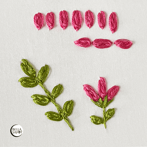 embroidery design elements made from the oyster stitch