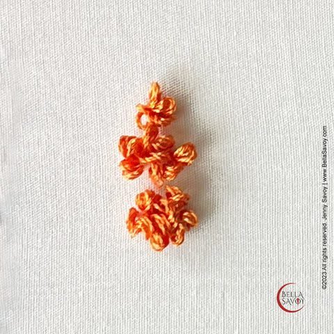 loop stitch bunched together to form texture