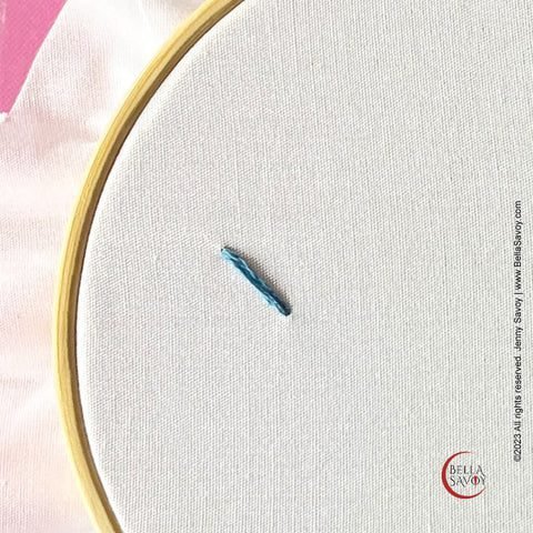 one straight stitch at an angle